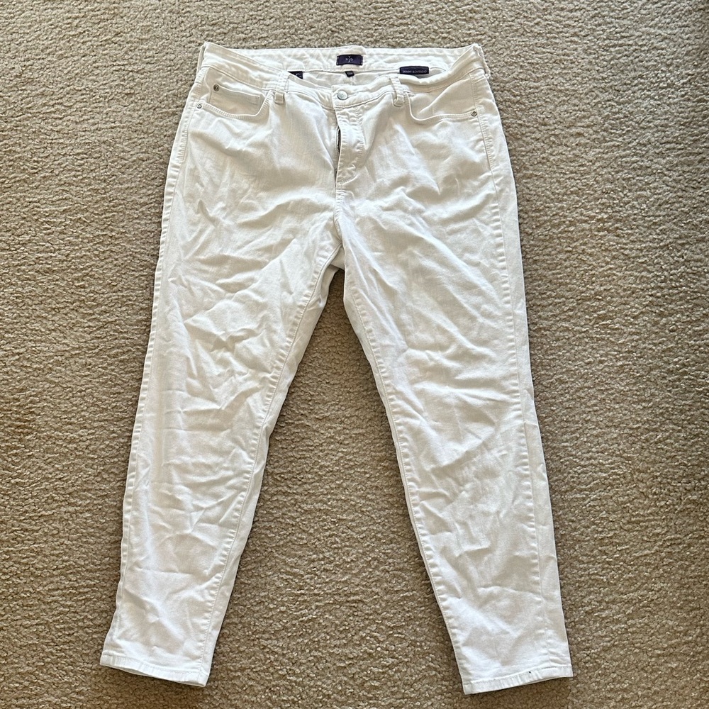 NYDJ straight white jeans